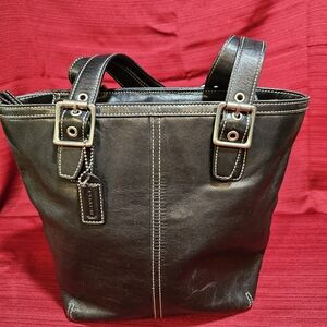 Coach Black Leather Messenger Bag